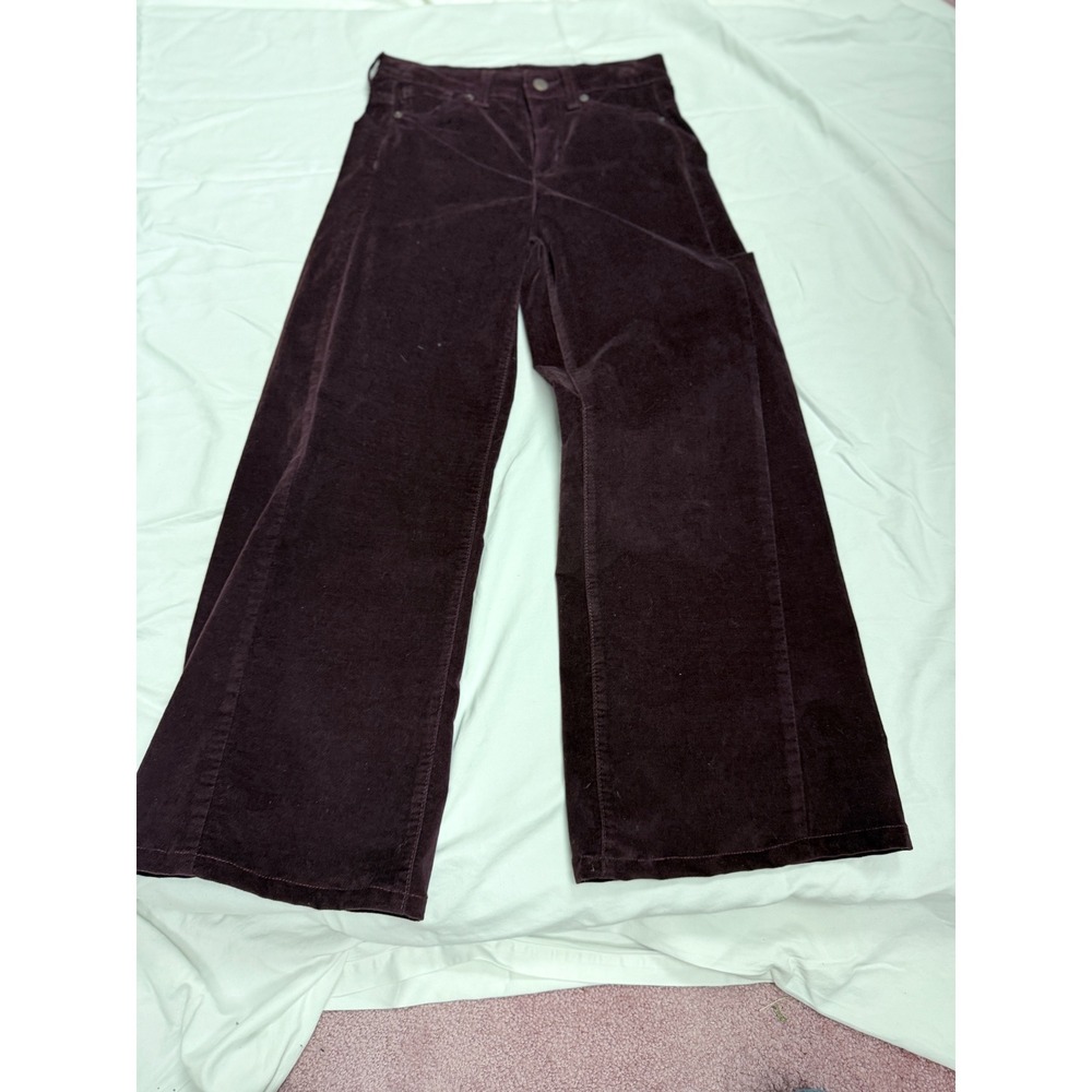 Time and Tru Woman's Corduroy Wide Leg Pants Purple Size 0P (Hemmed 26" inseam)
